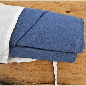 New Brooklinen Blue European Washed Linen King Size Two Pillowcases